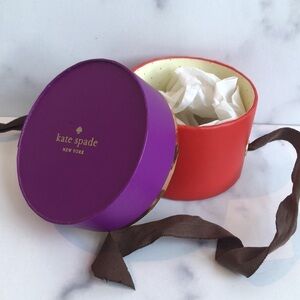Kate Spade Round Gift Box, Purple and Red